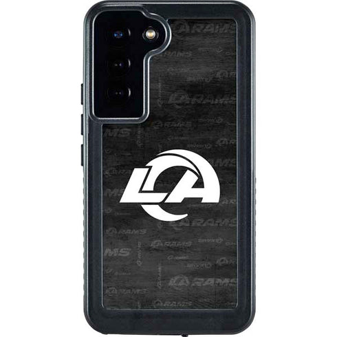 NFL Los Angeles Rams Black & White Galaxy S23 Plus Waterproof Case