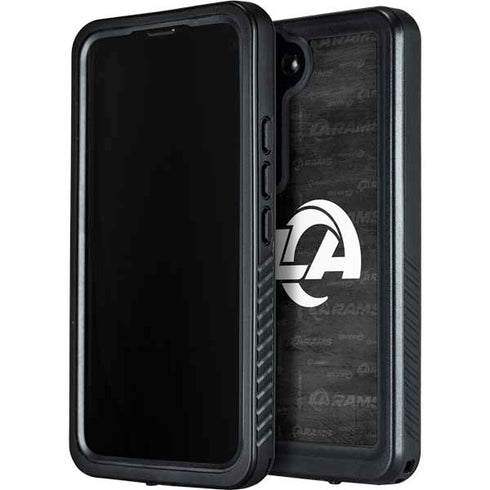 NFL Los Angeles Rams Black & White Galaxy S23 Plus Waterproof Case