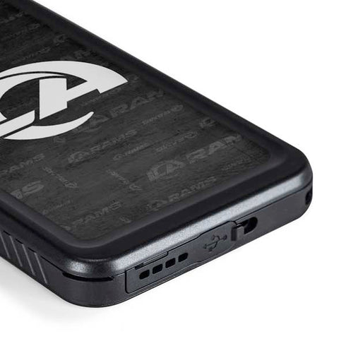 NFL Los Angeles Rams Black & White Galaxy S23 Waterproof Case