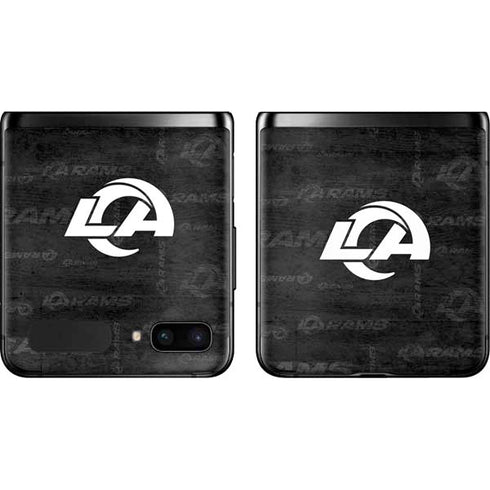 NFL Los Angeles Rams Black & White Galaxy Z Flip Skin