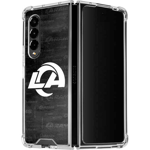 NFL Los Angeles Rams Black & White Galaxy Z Fold4 5G Clear Case