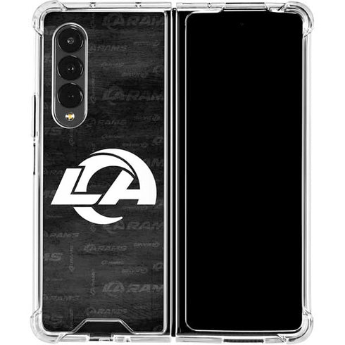 NFL Los Angeles Rams Black & White Galaxy Z Fold4 5G Clear Case
