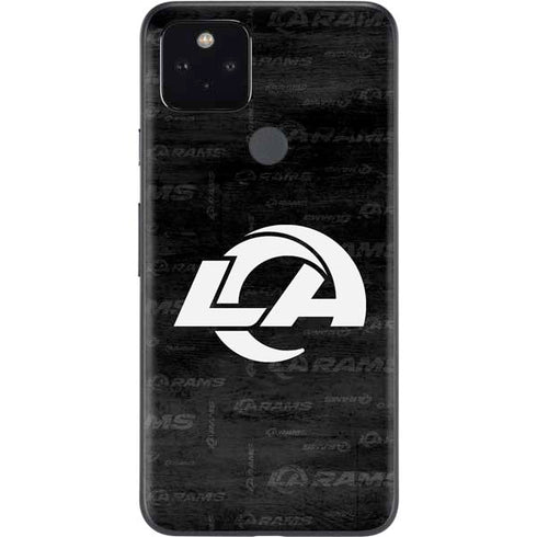 NFL Los Angeles Rams Black & White Google Pixel 5a Skin