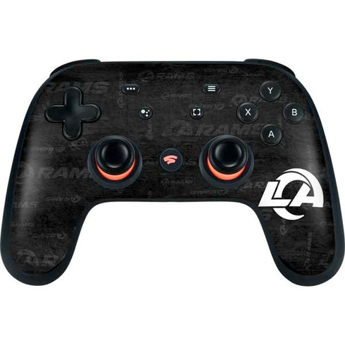 NFL Los Angeles Rams Black & White Google Stadia Controller Skin