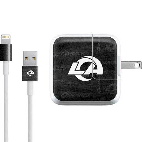 NFL Los Angeles Rams Black & White iPad Charger (10W USB) Skin