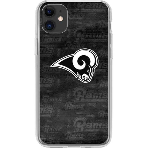NFL Los Angeles Rams Black & White iPhone 11 Clear Case