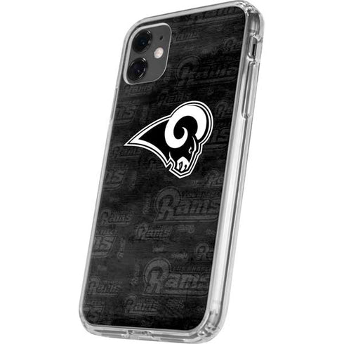 NFL Los Angeles Rams Black & White iPhone 11 Clear Case