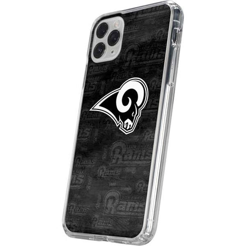 NFL Los Angeles Rams Black & White iPhone 11 Pro Clear Case