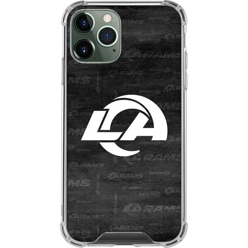 NFL Los Angeles Rams Black & White iPhone 11 Pro Max Clear Case