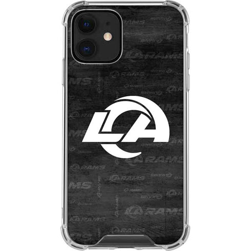 NFL Los Angeles Rams Black & White iPhone 12 Clear Case