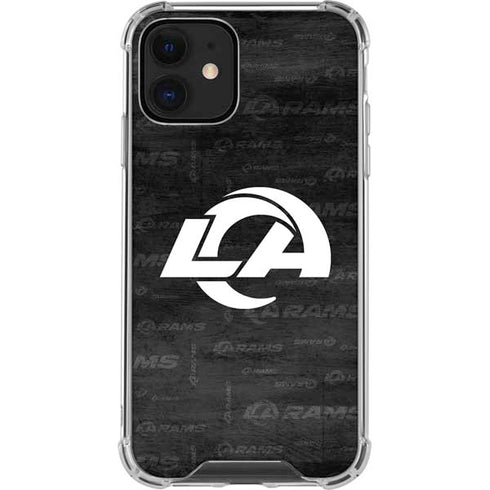 NFL Los Angeles Rams Black & White iPhone 12 Mini Clear Case