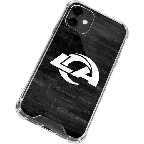 NFL Los Angeles Rams Black & White iPhone 12 Mini Clear Case