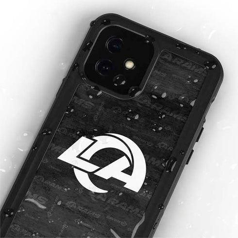 NFL Los Angeles Rams Black & White iPhone 12 Mini Waterproof Case