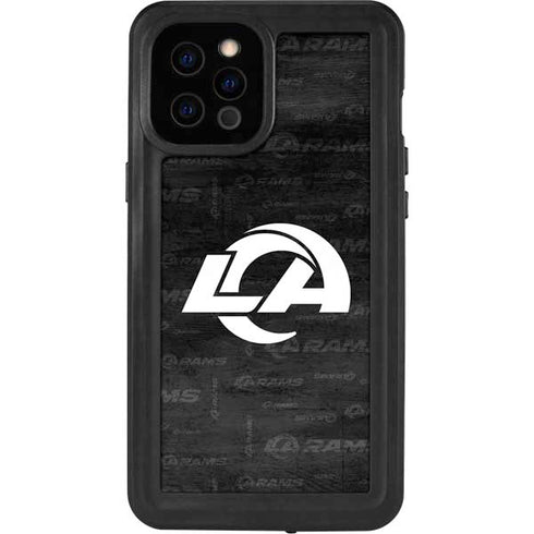 NFL Los Angeles Rams Black & White iPhone 12 Pro Max Waterproof Case