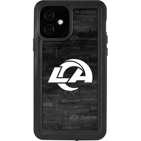 NFL Los Angeles Rams Black & White iPhone 12 Waterproof Case