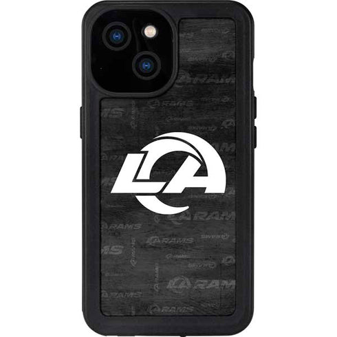 NFL Los Angeles Rams Black & White iPhone 13 Mini Waterproof Case