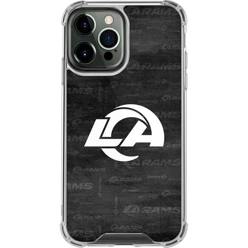NFL Los Angeles Rams Black & White iPhone 13 Pro Max Clear Case