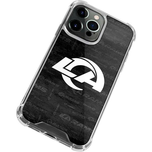 NFL Los Angeles Rams Black & White iPhone 13 Pro Max Clear Case