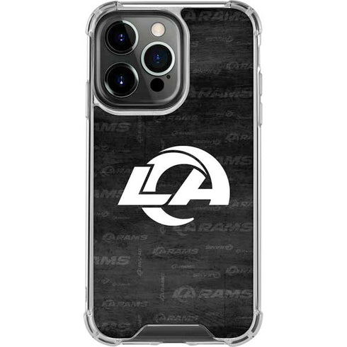 NFL Los Angeles Rams Black & White iPhone 15 Pro Clear Case