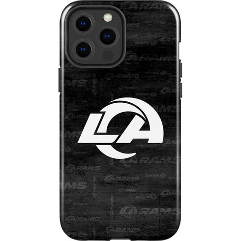 NFL Los Angeles Rams Black & White iPhone 15 Pro Max Impact Case