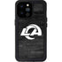 NFL Los Angeles Rams Black & White iPhone 14 Pro Max Waterproof Case