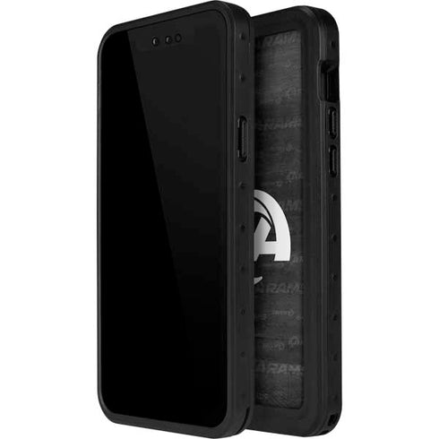 NFL Los Angeles Rams Black & White iPhone 14 Pro Max Waterproof Case