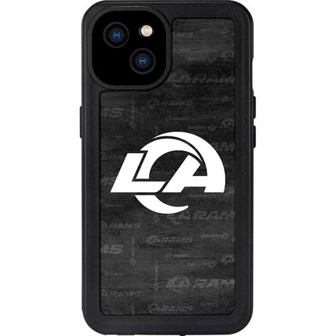 NFL Los Angeles Rams Black & White iPhone 15 Plus Waterproof Case