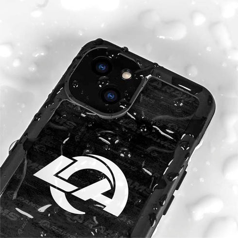 NFL Los Angeles Rams Black & White iPhone 15 Waterproof Case