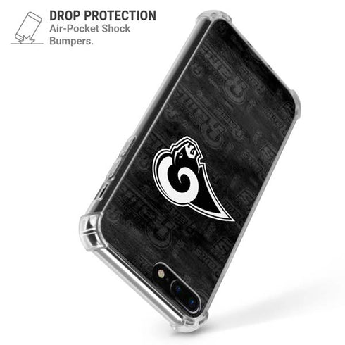 NFL Los Angeles Rams Black & White iPhone 7/8 Plus Clear Case