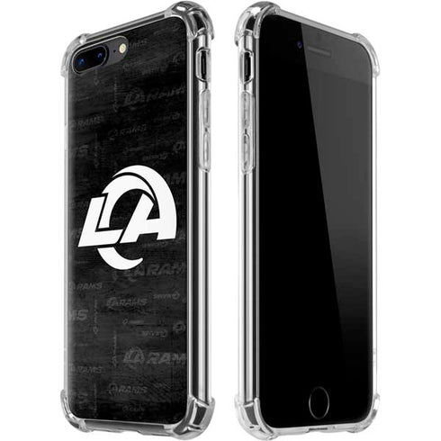 NFL Los Angeles Rams Black & White iPhone 7/8 Plus Clear Case