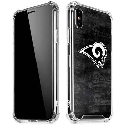 NFL Los Angeles Rams Black & White iPhone X/XS Clear Case