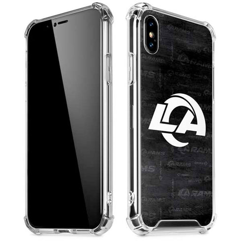 NFL Los Angeles Rams Black & White iPhone XS Max Clear Case