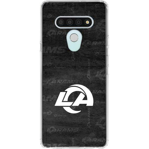 NFL Los Angeles Rams Black & White LG Stylo 6 Clear Case
