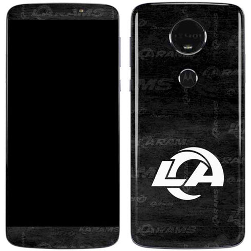 NFL Los Angeles Rams Black & White Moto E5 Plus Skin