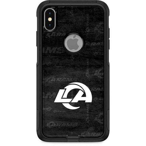NFL Los Angeles Rams Black & White Otterbox Commuter iPhone Skin