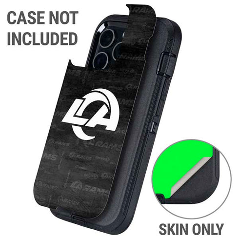 NFL Los Angeles Rams Black & White Otterbox Defender iPhone Skin