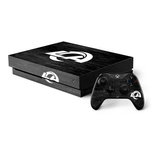 NFL Los Angeles Rams Black & White Xbox One X Bundle Skin