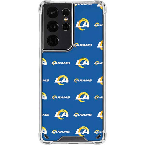 NFL Los Angeles Rams Blitz Series Galaxy S21 Ultra 5G Clear Case