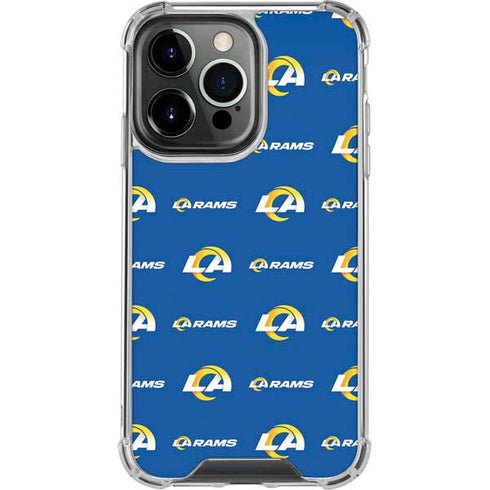 NFL Los Angeles Rams Blitz Series iPhone 15 Pro Clear Case
