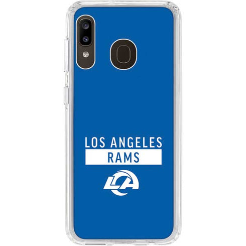 NFL Los Angeles Rams Blue Performance Series Galaxy A20 Clear Case