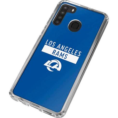 NFL Los Angeles Rams Blue Performance Series Galaxy A21 Clear Case