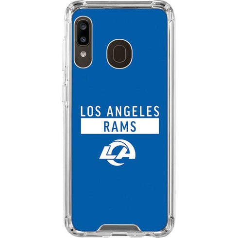NFL Los Angeles Rams Blue Performance Series Galaxy A30 Clear Case