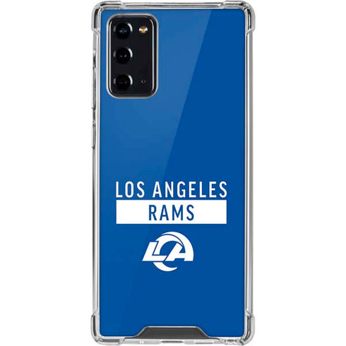 NFL Los Angeles Rams Blue Performance Series Galaxy Note20 5G Clear Case