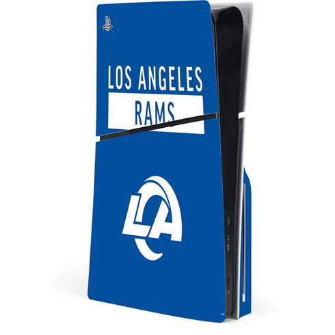 NFL Los Angeles Rams Blue Performance Series PS5 Slim Disk Console Skin