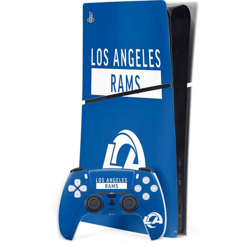 NFL Los Angeles Rams Blue Performance Series PS5 Slim Digital Edition Bundle Skin