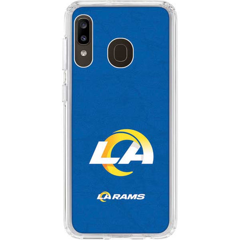 NFL Los Angeles Rams Distressed Galaxy A20 Clear Case