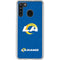 NFL Los Angeles Rams Distressed Galaxy A21 Clear Case