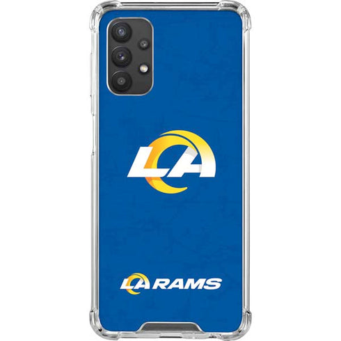 NFL Los Angeles Rams Distressed Galaxy A32 5G Clear Case