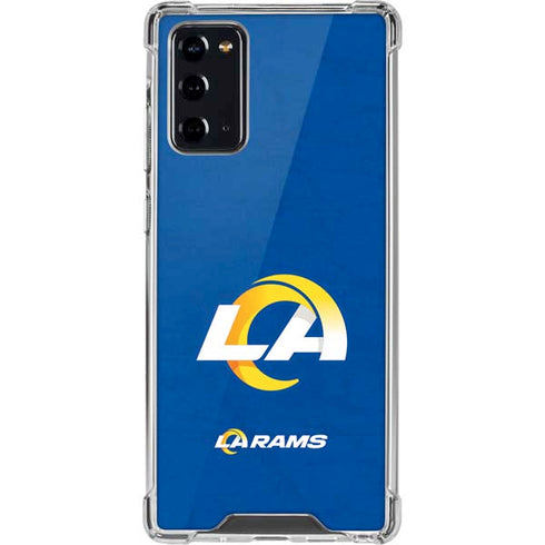 NFL Los Angeles Rams Distressed Galaxy Note20 5G Clear Case