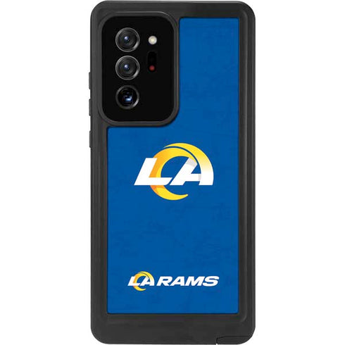 NFL Los Angeles Rams Distressed Galaxy Note20 Ultra 5G Waterproof Case